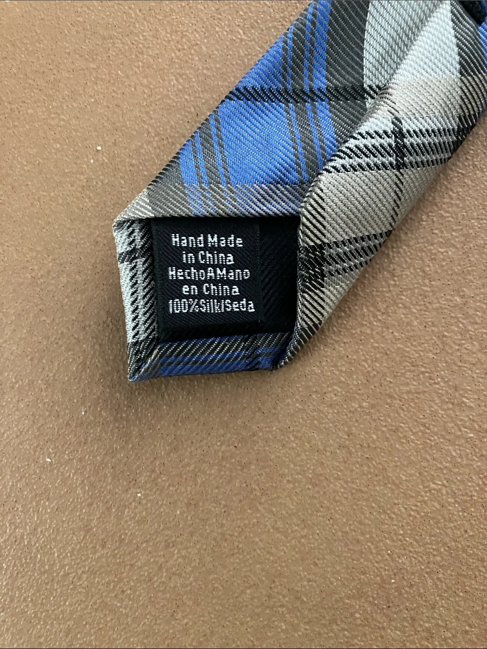 Ben Sherman Blue and Gray Plaid Silk Tie